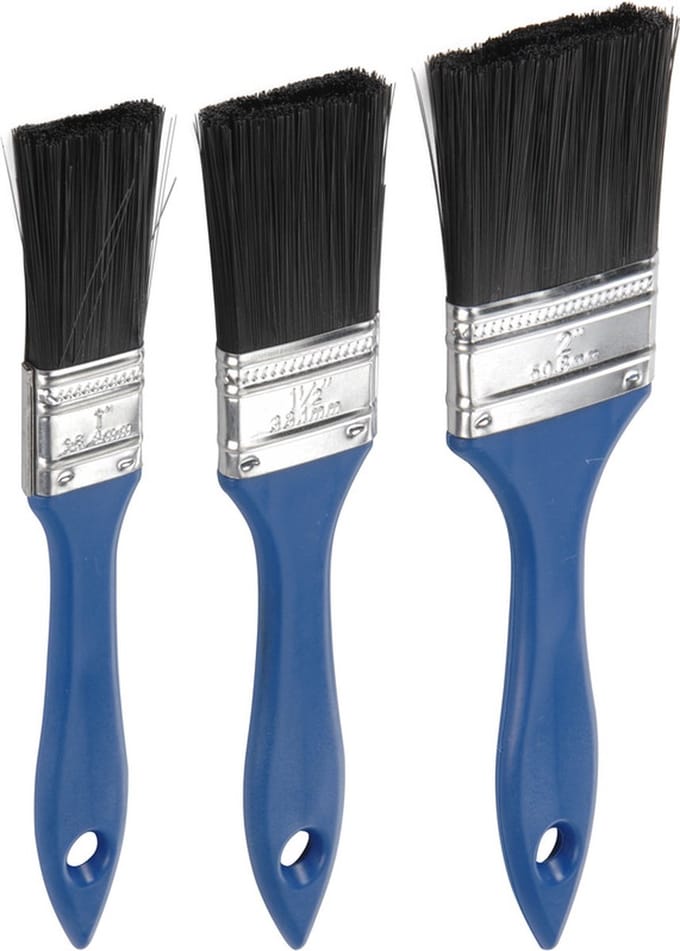 FX Tools Verfkwasten set plat - set van 3x stuks - 25/38/50 mm waterbasis en oliebasis verf
