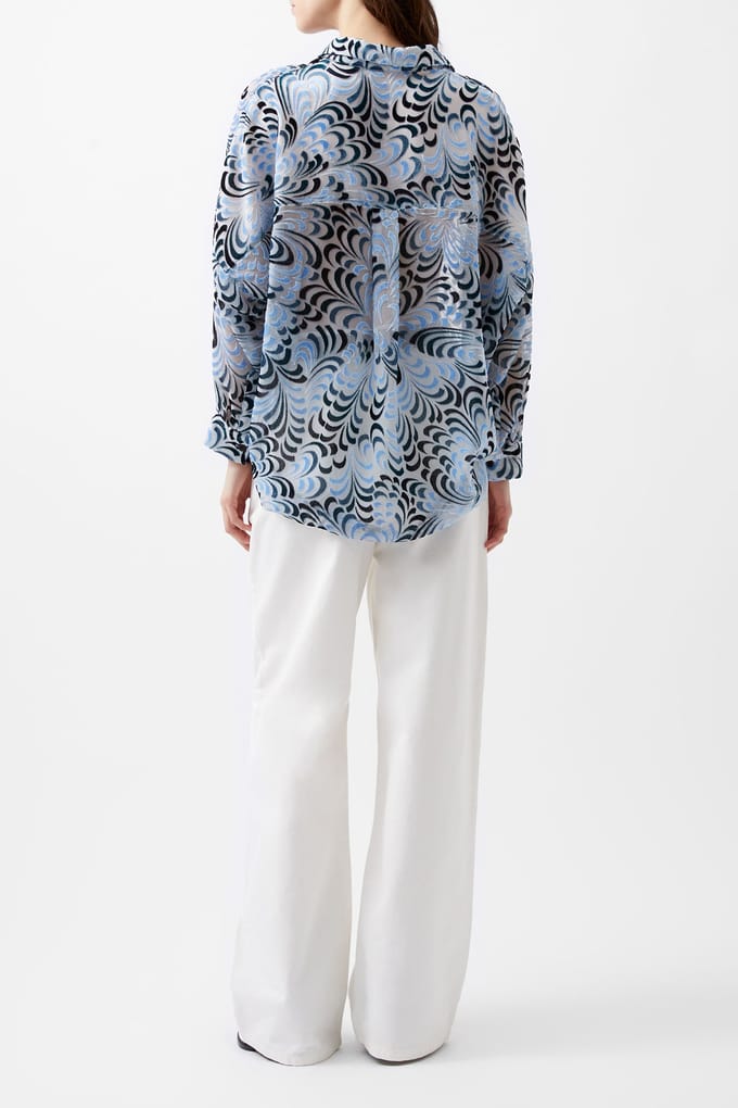 French Connection Dia Devore V Button Popover Summer White/blue Taglia: S | Magliette intime Outlet | Donna | Bianco
