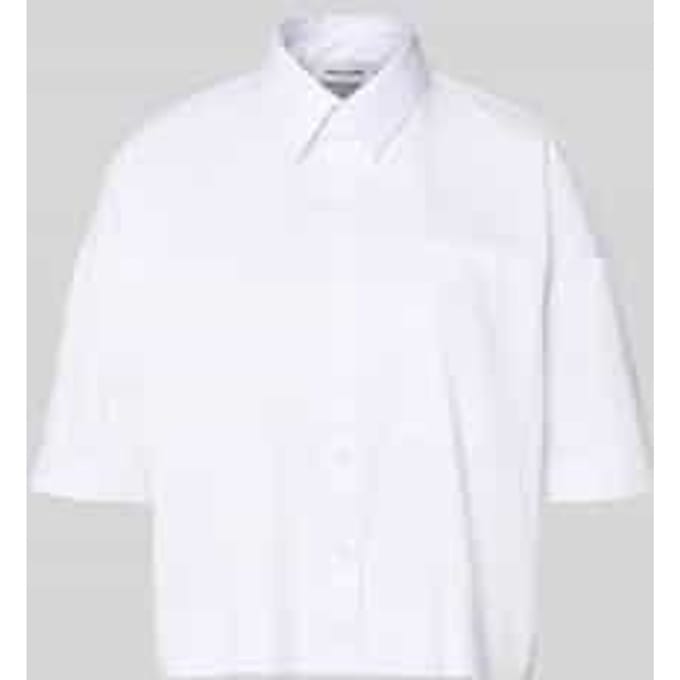 overhemdblouse met borstzak en kentkraag
