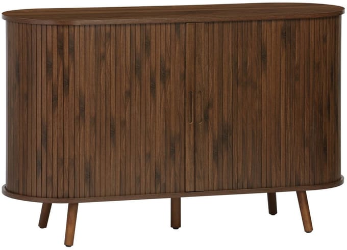 sweeek - Scandinavisch dressoir gegroefd houteffect 2 schuifdeuren 120cm - legacy