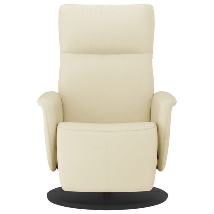 vidaXL - Fauteuil - verstelbaar - met - voetensteun - kunstleer - crèmekleurig