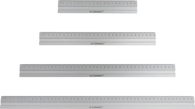 Q-CONNECT meetlat, aluminium, 20 cm, in ophangetui 10 stuks