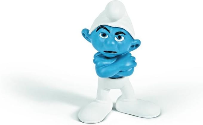 Schleich Moppersmurf van de smurfen (+/- 5,5 cm)