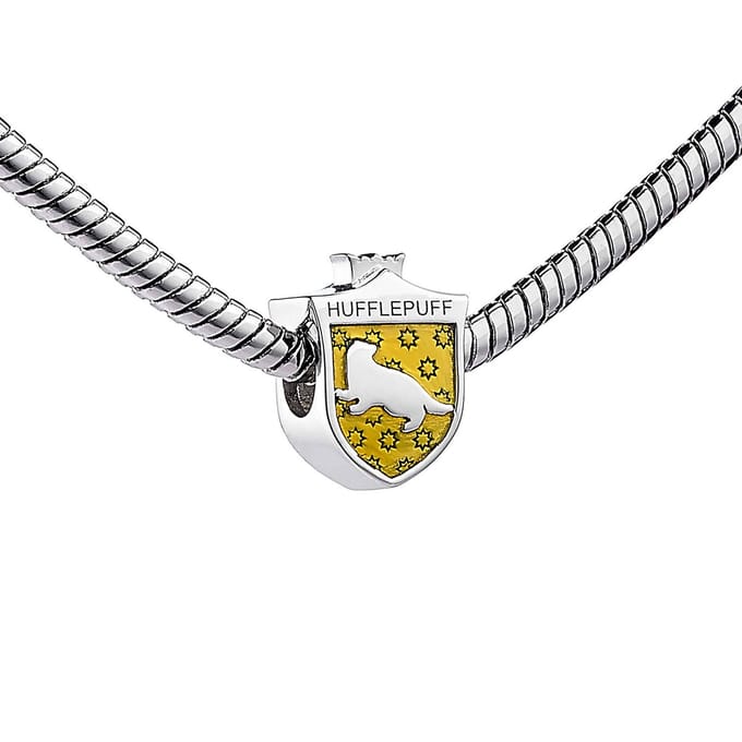 Harry Potter Sterling Silver Hufflepuff House Shield Spacer Bead SB000219
