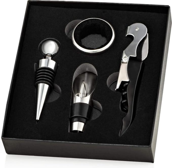 XYZ Goods - Luxe Kurkentrekker Set - Wijnopener - RVS - Zilver