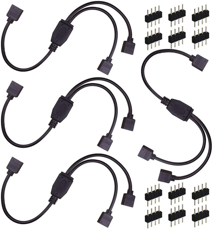 Dailygoody - Splitterkabel Led - 4-polige aansluitset - Zwart - 30 cm