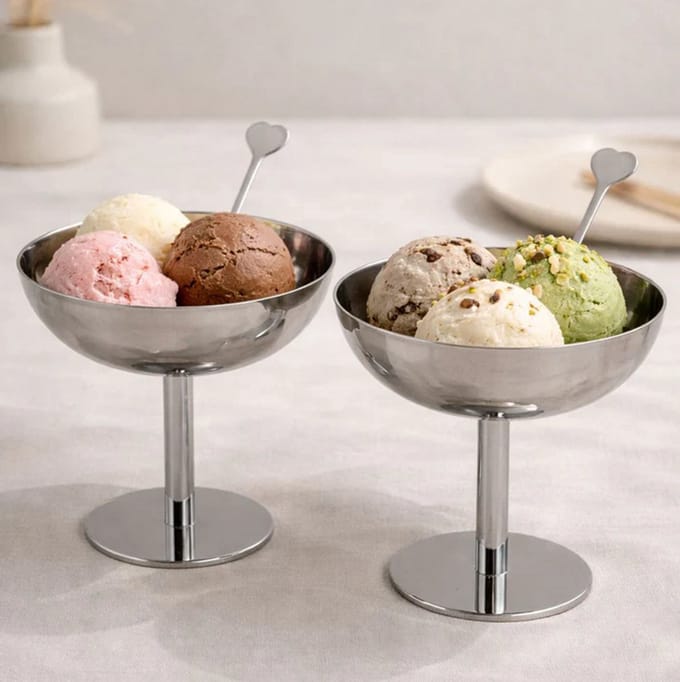 Bavary Aura RVS Stalen Snack Bowls 9CM Breed - 11CM Hoog
