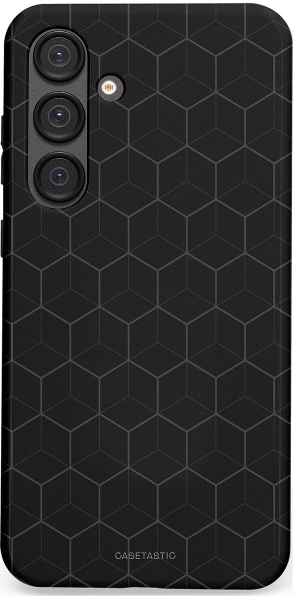 Casetastic hoesje geschikt voor Samsung Galaxy S25 Plus - Dubbellaagse bescherming - Hexago - Fashion Case - Zwart