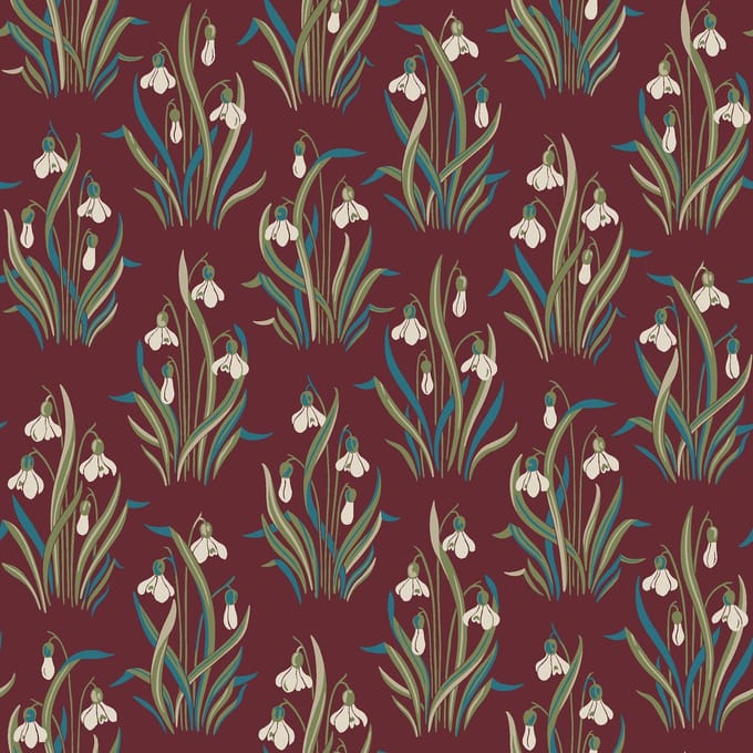 Boråstapeter Vliesbehang 4837 - New Heritage - Botanisch Rood - 53cm x 10.05m