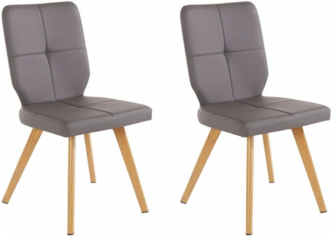 Davis-Eetkamerstoel - 2 Pack - Grijs PU