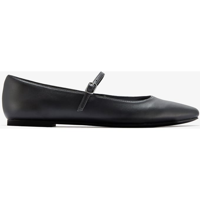 Emelina Gem Zwarte Gladde Schoenen