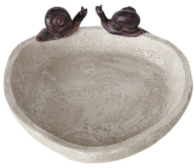 Boltze - Bird Bowl - Vogel drinkbak - Waterschaal - Vogelbad - Polyresin - Met slakken - 21cm
