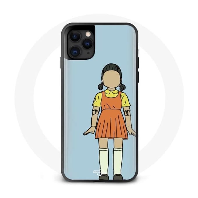 Coque - Maniacase - Iphone 11 - Squid Game doll - Silicone - Souple noir