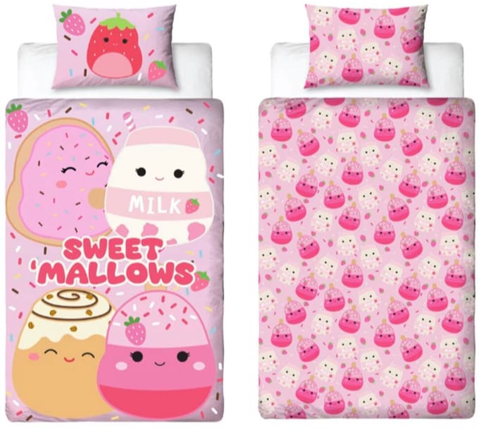 Squishmallows - Dubbelzijdig Dekbedovertrek - 1 persoons - 140x200cm