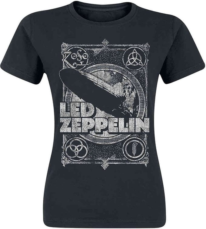 Led Zeppelin - Vintage Print LZ1 Dames Tshirt - 2XL - Zwart