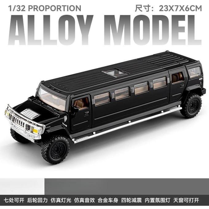 1:32 Legering Verlengde Limousine Auto Model Metaal Diecasts Voertuigen Met Geluid Licht Pull Back Auto Collectie Speelgoed Kinderen Cadeaus