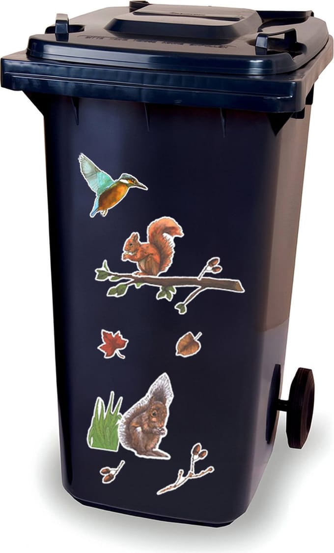Stickervel - Eekhoorn - raamsticker - kliko sticker - container sticker - afvalbak stickers - vuilnisbak - CoverArt