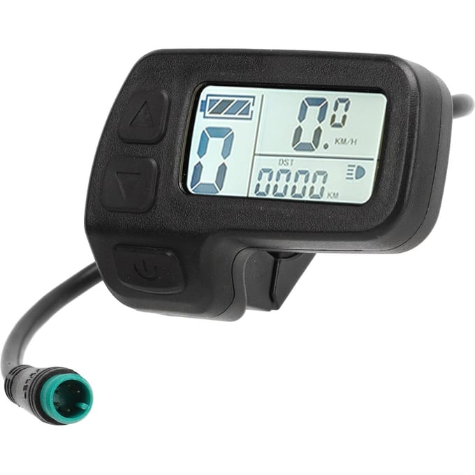Elektrische Fiets LCD Display Waterdichte Connector Gegevensweergave Meter 24V 36V 48V Universeel voor black