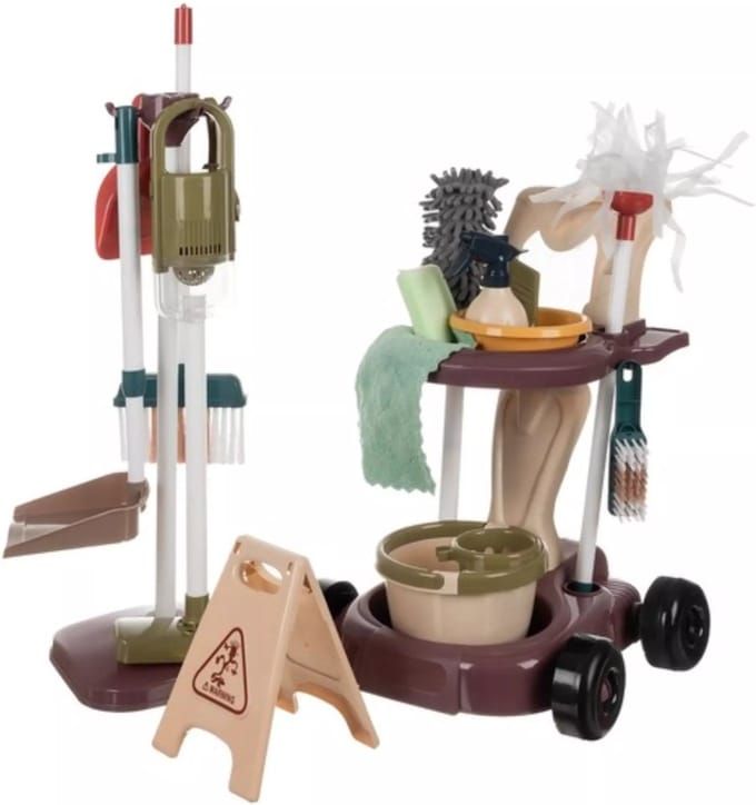 Kruzzel Kinder Schoonmaakset 18-in-1 - Met Werkende Stofzuiger & Trolley