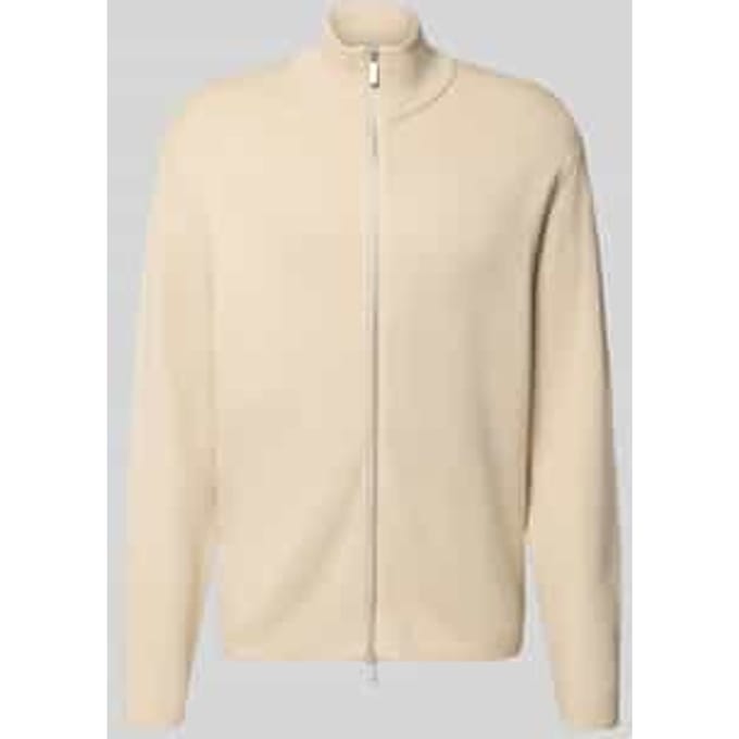 Relaxed fit gebreid jack van viscosemix model 'TELLER'