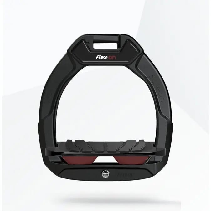 Veiligheidsstijgers voor paardrijden Hellend Grip Zwart/Zwart/Bordeaux kind Flex-On Safe-On