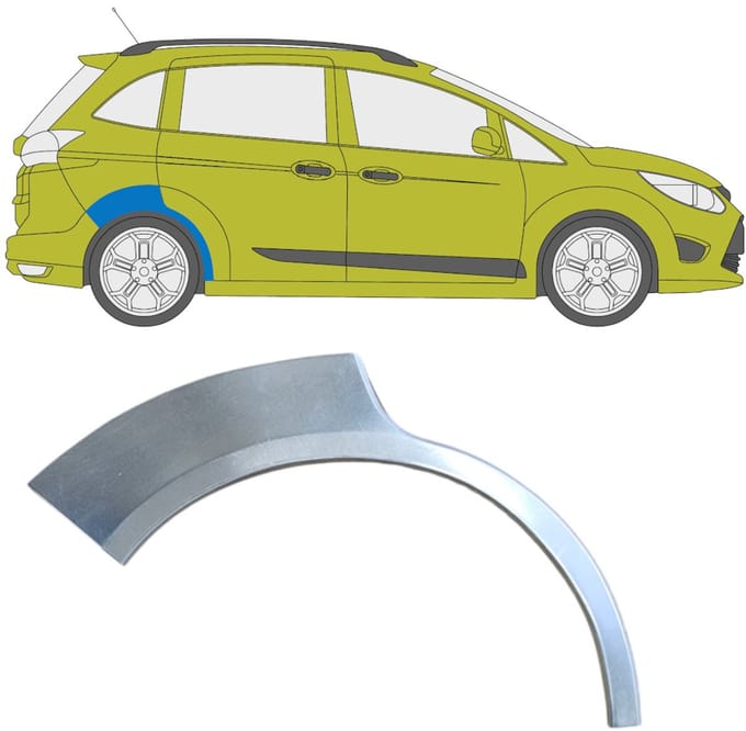 Reparatiepaneel achterspatbord voor Ford C-Max 2010-2019 Grand / Rechts
