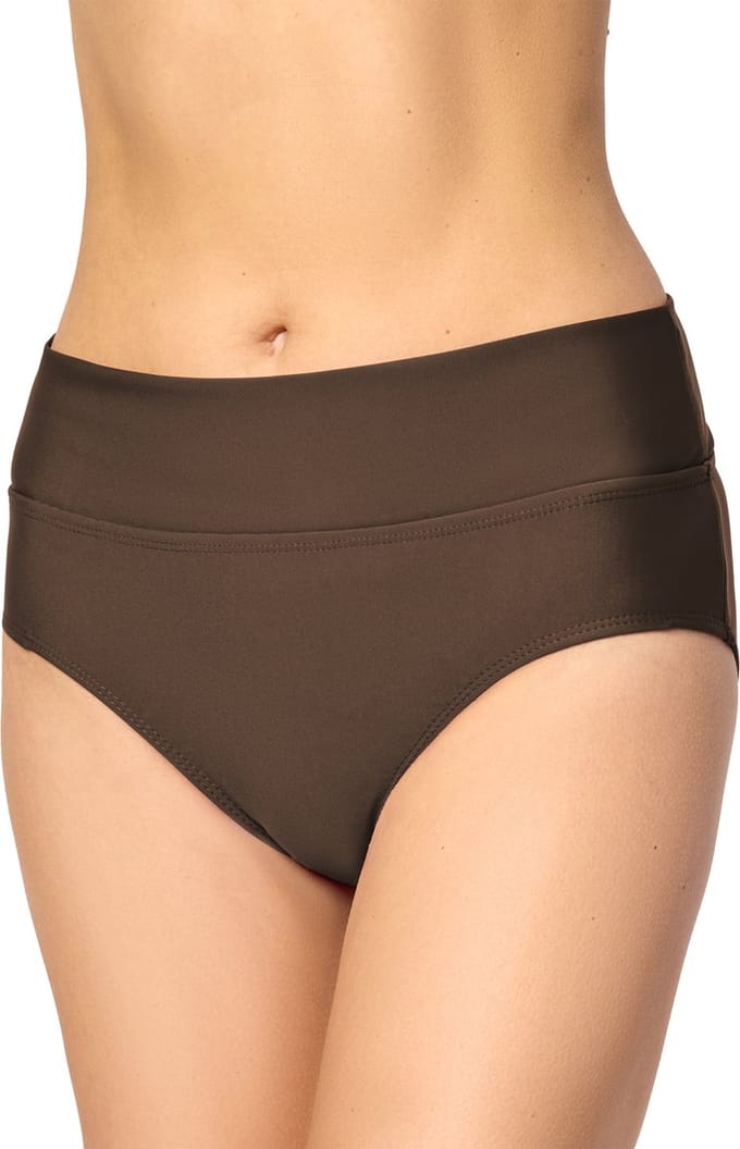 Merry Style Dames Zwembroek - Bikinibroekje - Elastische tailleband - Polyamide & Elastaan – Bruin (8157) – 38 - MS-VR-Brief-5