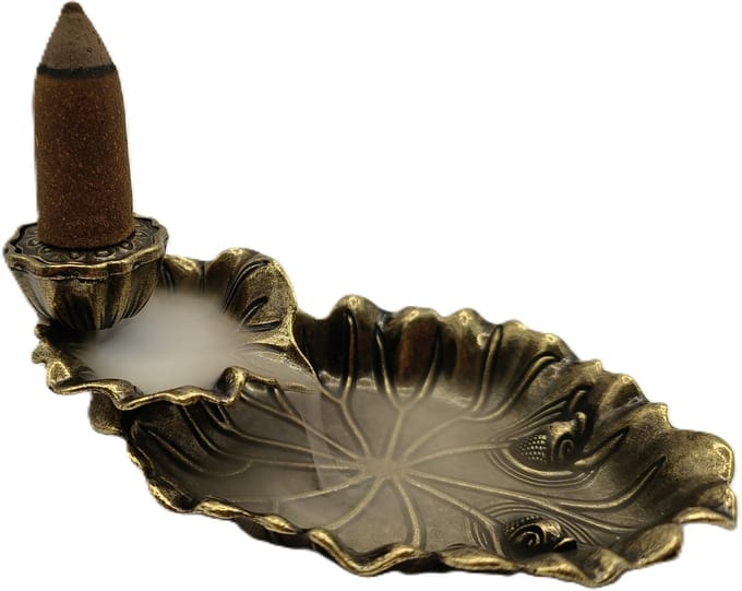 Backflow wierookbrander koi vijver - Lotusblad Wierookbrander Backflow 10x6x3 cm.