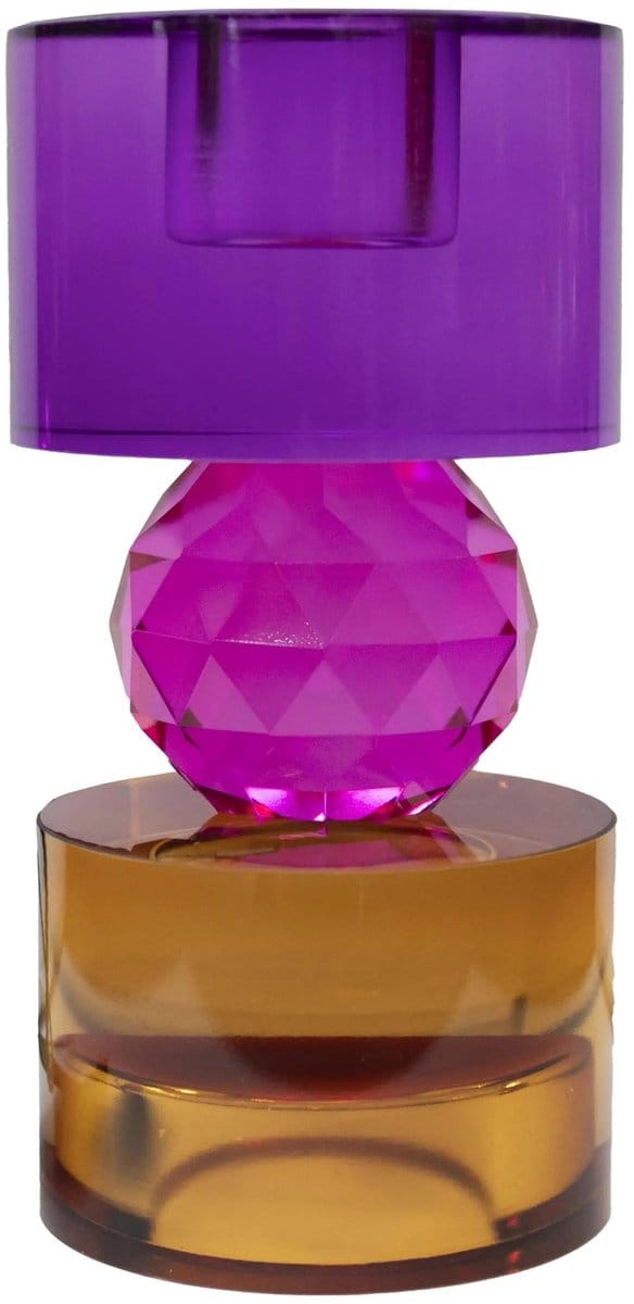 Colmore kaarshouder meerkleurig kristalglas 7x7x14.5 cm
