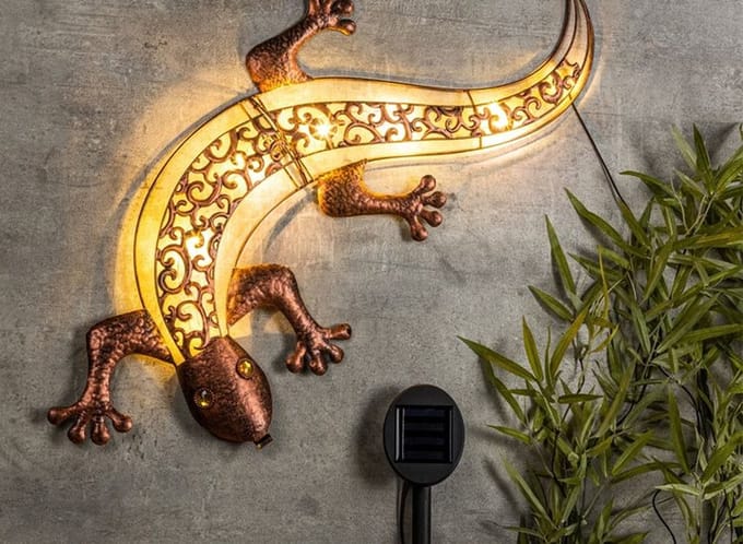 Hi LED Solar Gecko Wandlamp - 69x36x3 cm