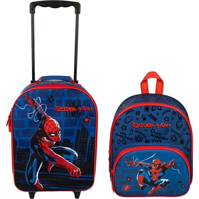 Spiderman reisset; trolley en rugzak