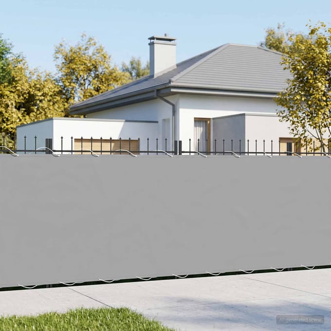 vidaXL - Balkon - Privacy - Scherm - 180 - x - 500 - cm - Polyester - Lichtgrijs