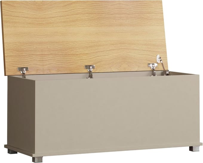 Opbergbox Hocker - Zitbank Kruk - Ruimte Besparen - Stevige Constructie - 100 x 46 x 40 cm - Grijs