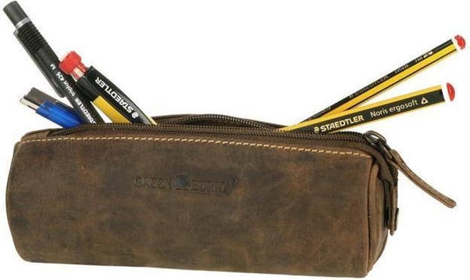 Leren Pennen Etui Vintage Bruin