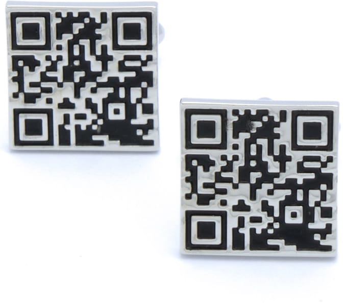 Manchetknopen - QR Code Zwart Wit Vierkant