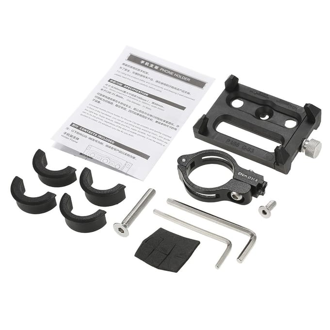 Antislip fiets verstelbare telefoonhouder montagebeugel stuurclipstandaard voor 3,5-6,2 inch Smart gray