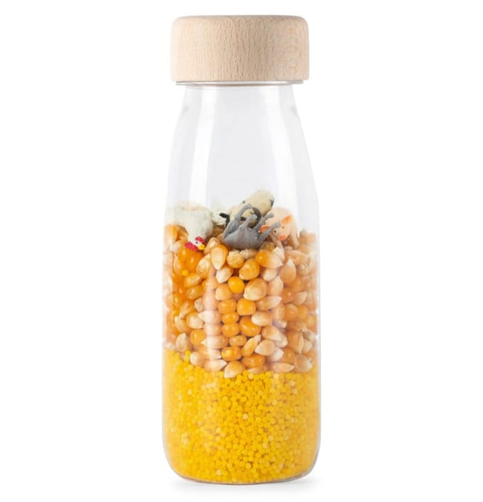 Petit Boum - Babyspeelgoed sensorische fles met geluid - Geel