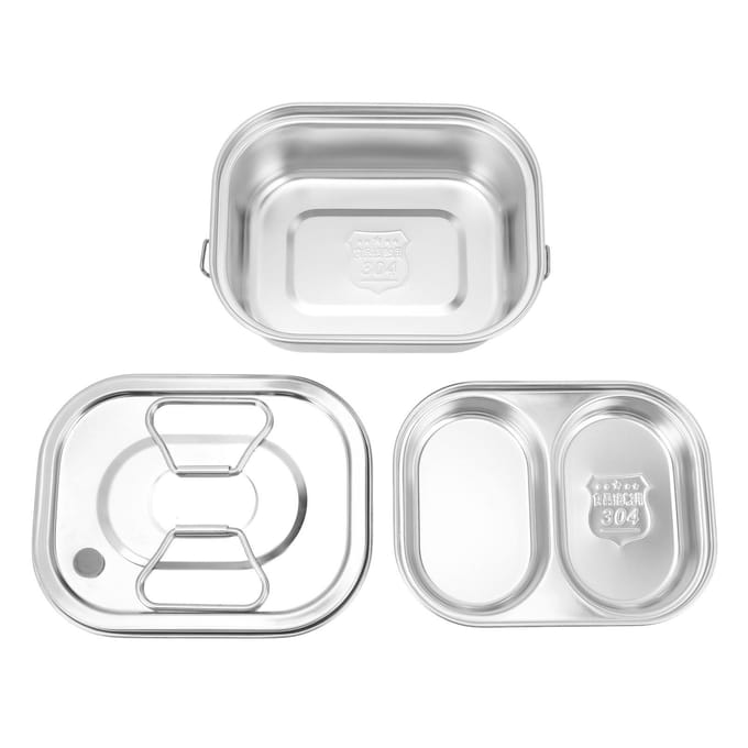304 Roestvrijstalen Lunchbox met Deksel Lekdicht Grote Capaciteit Geïsoleerde Lunchcontainer voor L white