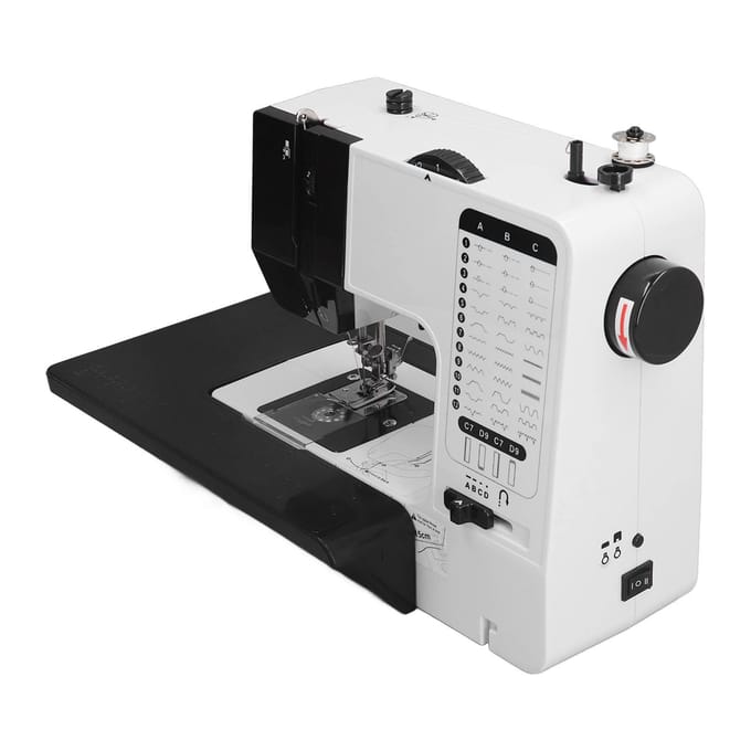 38 Steek Multifunctionele Elektrische Naaimachine Mini Draagbaar Zigzag Naaigereedschap voor Thuisgebruik EU white