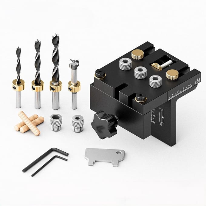 Penboorsjabloon 6/8/10/15 mm – Automatisch centreren, met positioneerklem