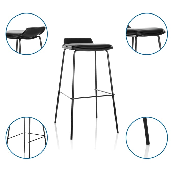 Barkruk LONSO 10 zitbekleding kunstleer zwart hjh OFFICE