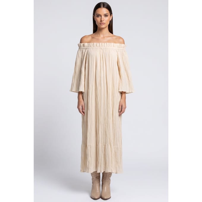 ARKET Giordi Dress Beige Größe: 36 | Maxikleider Outlet | Damen | Braun