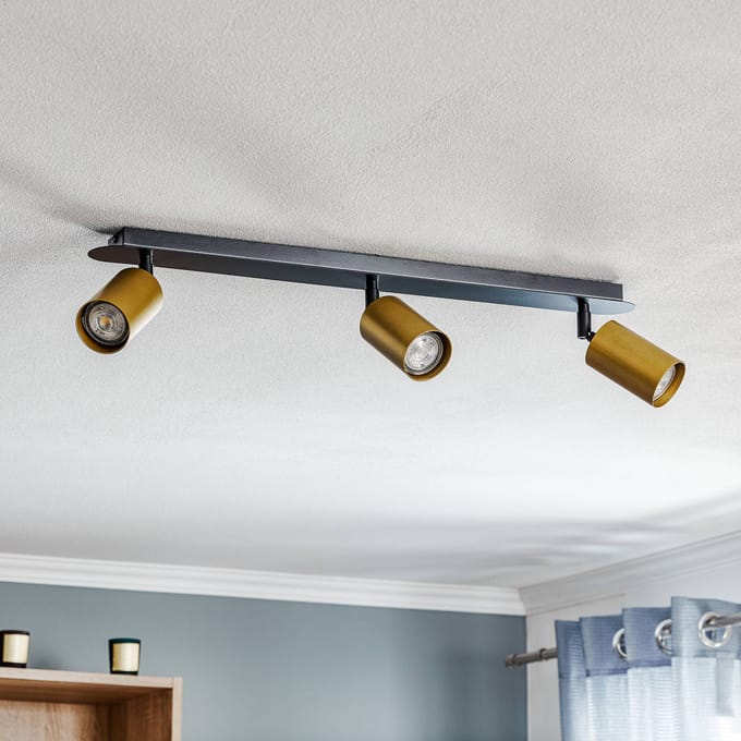 EMIBIG LIGHTING Plafondspot Zen 3 met 3 spots, zwart-goud