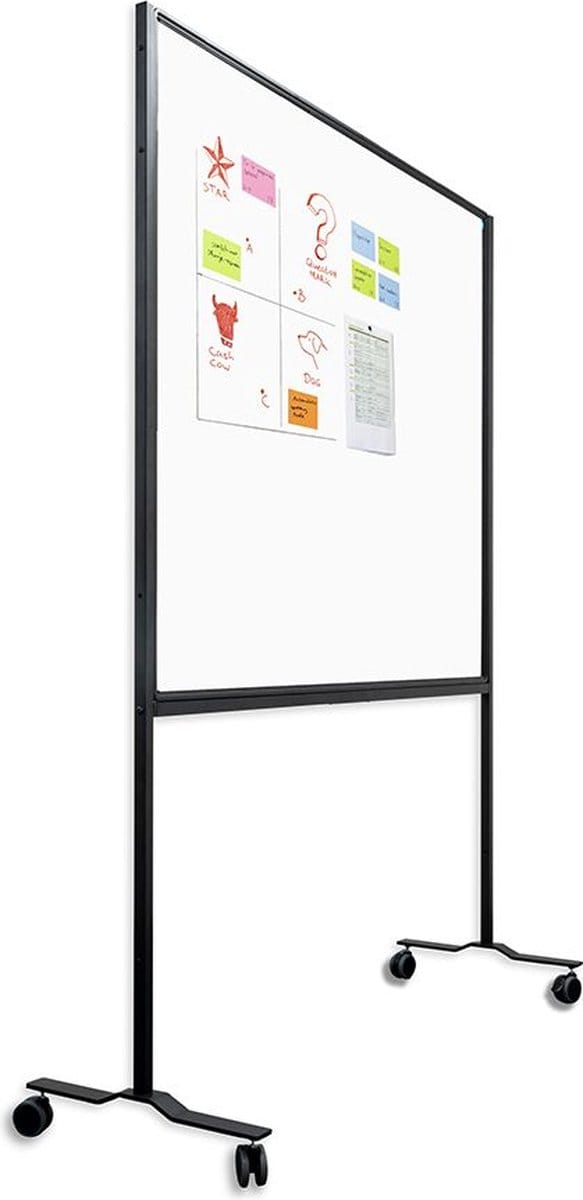 Smit Visual magnetisch whiteboard, verrijdbaar, emaille, 120 x 150 cm
