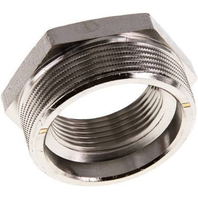 G 1 1/4'' x G 2'' F/M Vernikkeld Messing Verloopring 16 Bar - FL2S-FM-BN-114G-200G