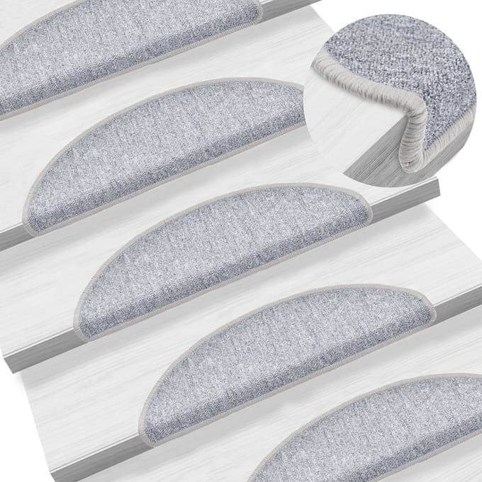 vidaXL - Trapmatten - 10 - st - 56 - x - 17 - x - 3 - cm - Non-Slip - Lichtgrijs