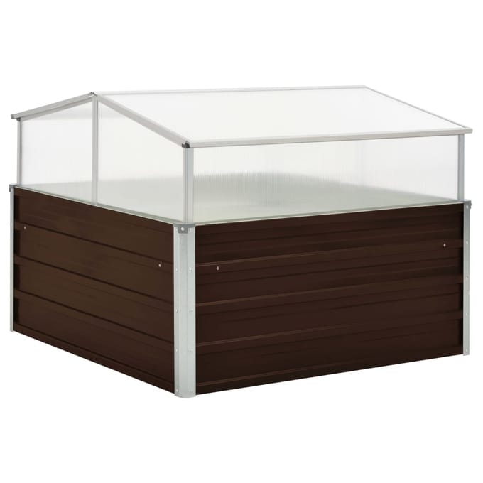 vidaXL - Tuinkas - 100x100x85 - cm - gegalvaniseerd - staal - bruin