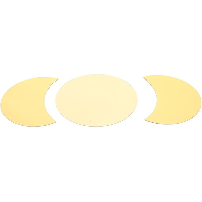 Acryl Spiegel Muursticker Zon Halve Maan Vorm Decoratieve Achtergrond Sticker voor ThuisgebruikGoud goud