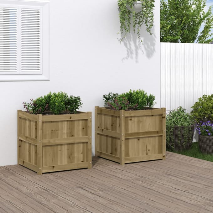 vidaXL - Plantenbakken - 2 - st - cm - geïmpregneerd - hout