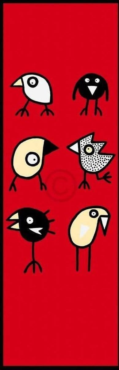 Kunstdruk Birdman Hans Lan - Happy together 35x100cm